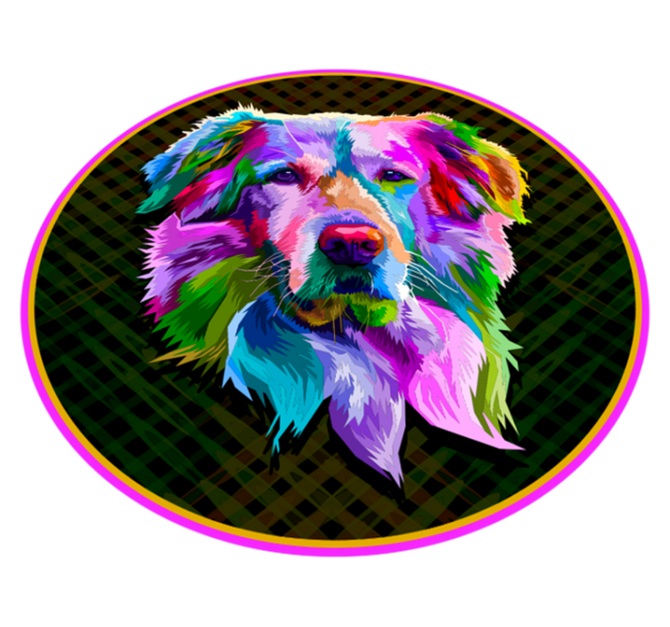 乙烯基地毯动物色彩缤纷的犬类艺术作品 - TenStickers