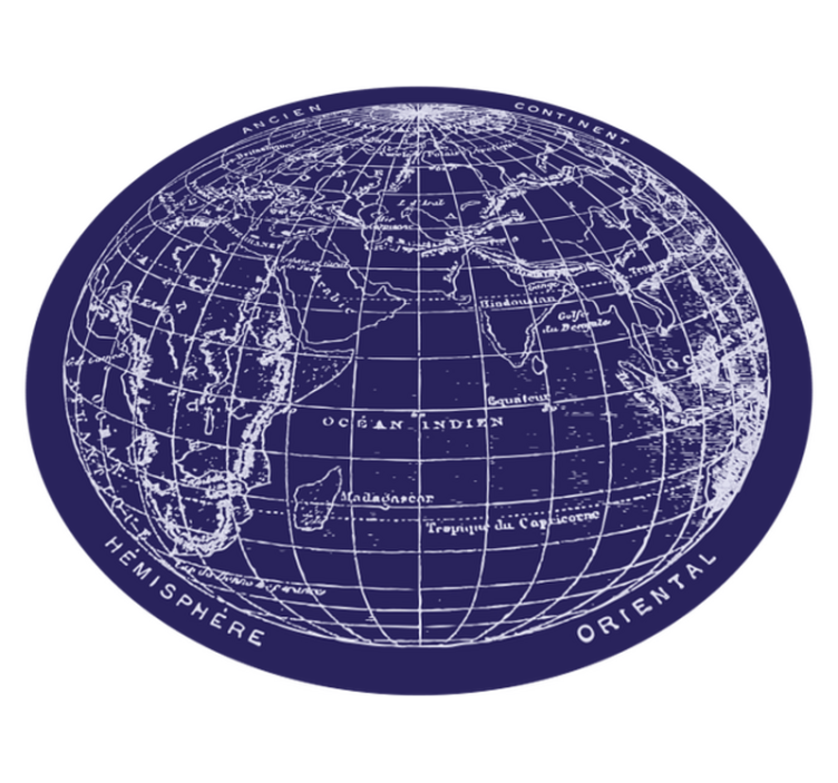 圆形世界地图乙烯基地毯 - TenStickers