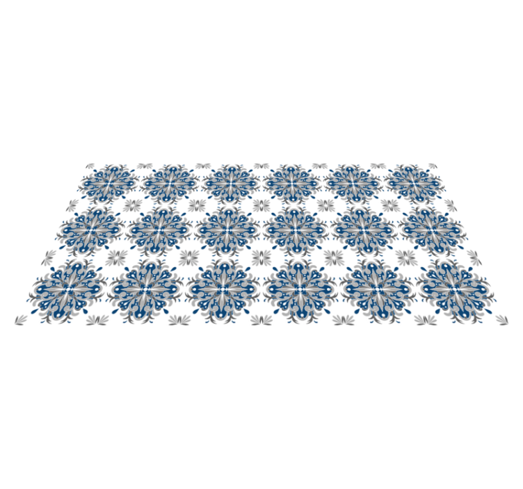 乙烯基地毯镶嵌优雅蓝色花卉 - TenStickers