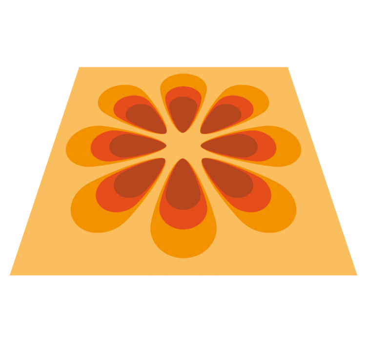 乙烯基地毯客厅复古花卉形状 - TenStickers