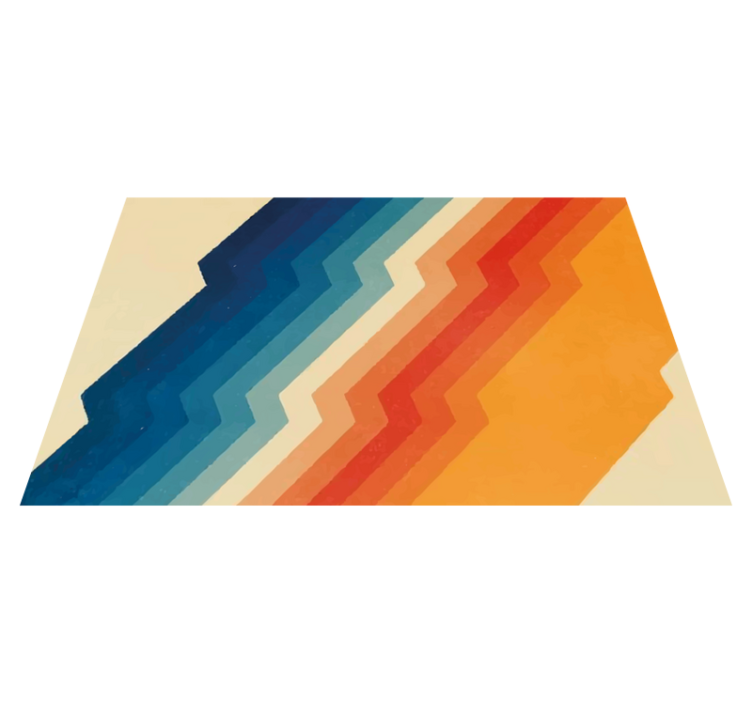 乙烯基地毯客厅动态锯齿图案 - TenStickers