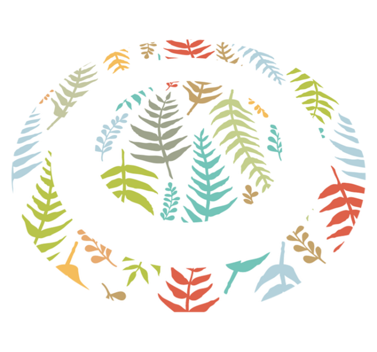 乙烯基地毯特性白色叶片设计 - TenStickers