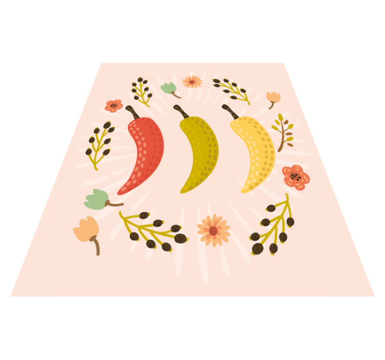 乙烯基厨房地毯色彩缤纷的辣椒 - TenStickers