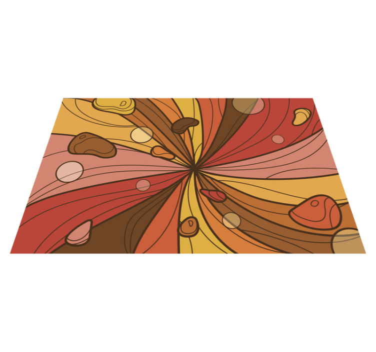 乙烯基复古地毯旋转花朵图案 - TenStickers