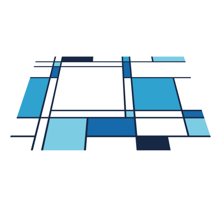 乙烯基地毯呈现蓝色几何图案 - TenStickers