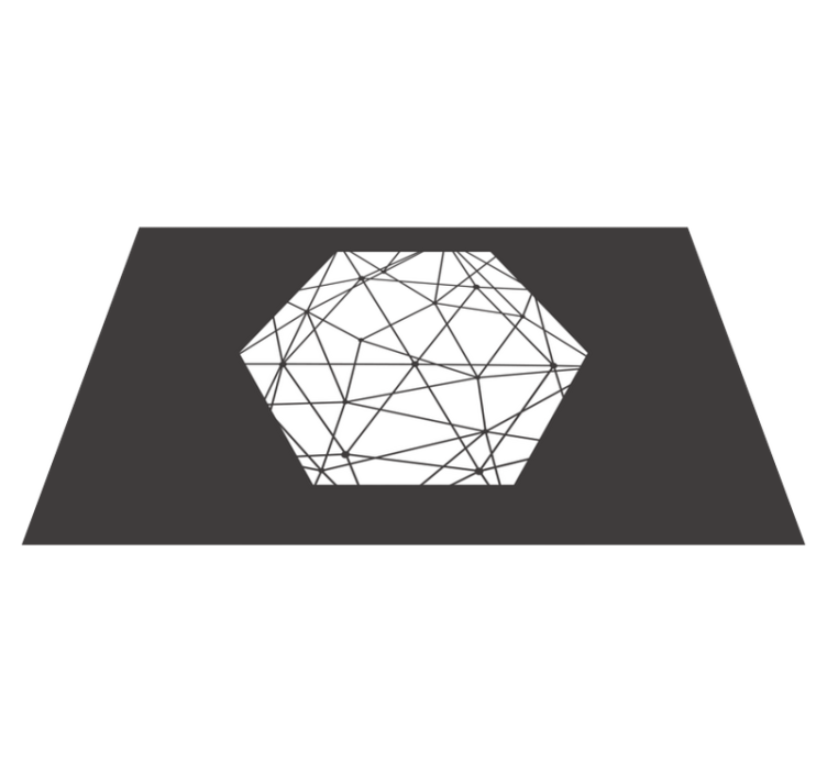 乙烯基地毯几何抽象六边形图案 - TenStickers