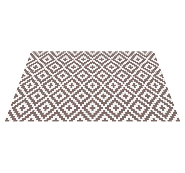 乙烯基厨房地毯几何灰色钻石图案 - TenStickers