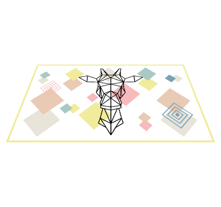 乙烯基地毯呈现抽象折纸长颈鹿 - TenStickers