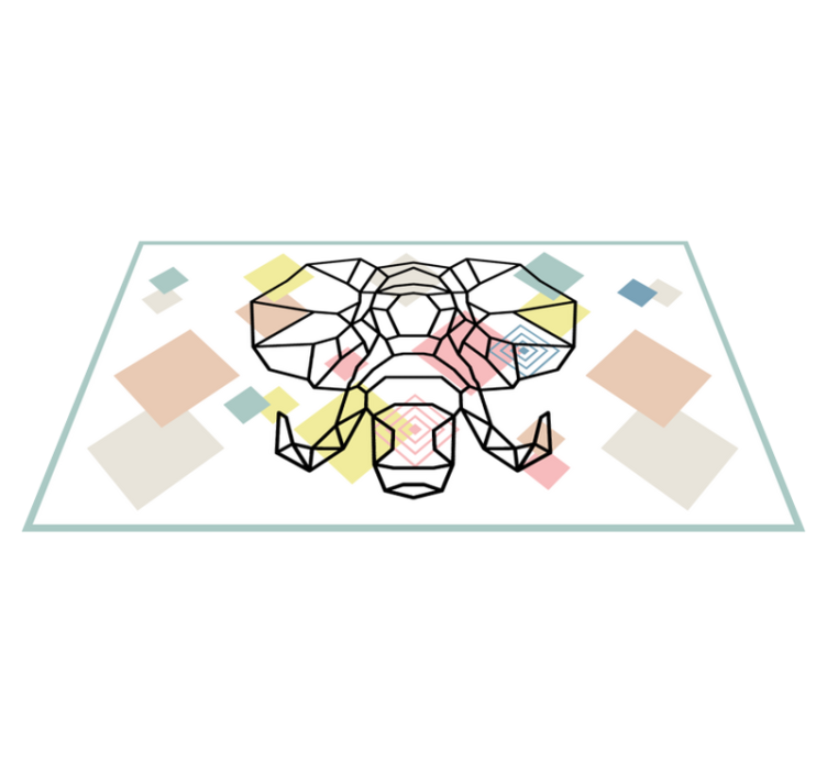 乙烯基地毯折纸大象头 - TenStickers