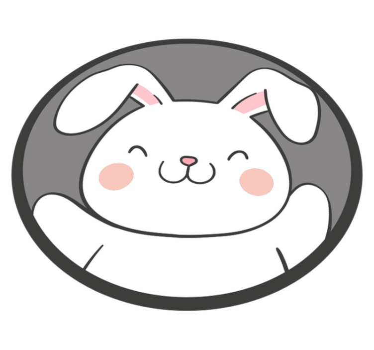 乙烯基地毯 儿童 白色兔子设计 - TenStickers