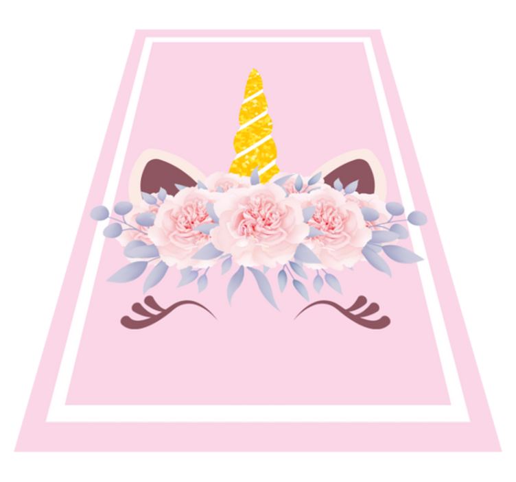 乙烯基地毯 儿童 独角兽花卉魔法 - TenStickers