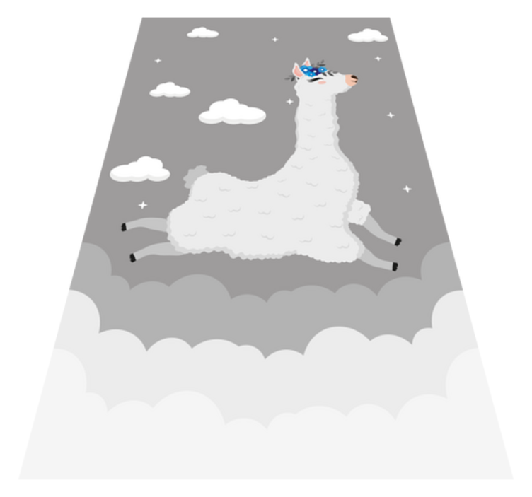 乙烯基地毯 儿童 活泼的羊驼幻想 - TenStickers