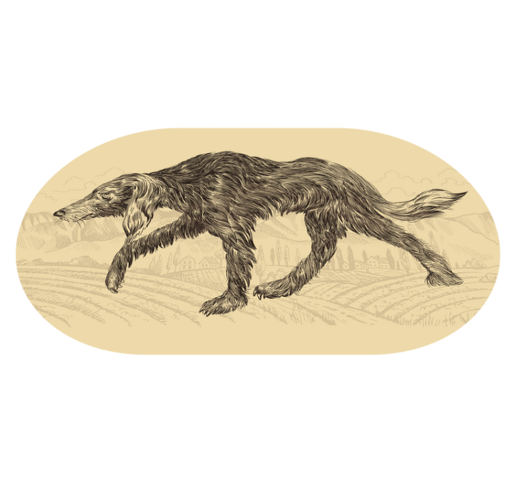 乙烯基地毯动物优雅犬影轮廓 - TenStickers