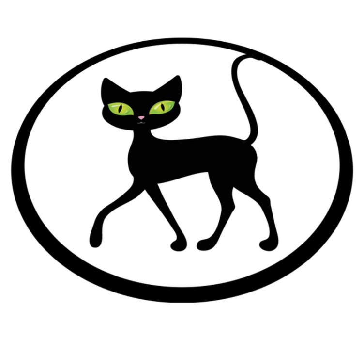 乙烯基地毯动物迷人的黑猫 - TenStickers