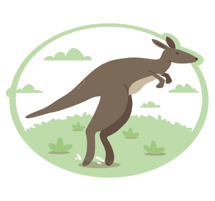 跳袋鼠卡通动物地毯 - TenStickers