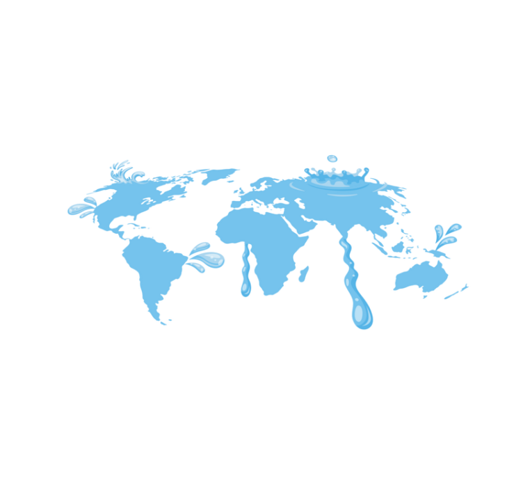 乙烯基地毯蓝色水波设计 - TenStickers