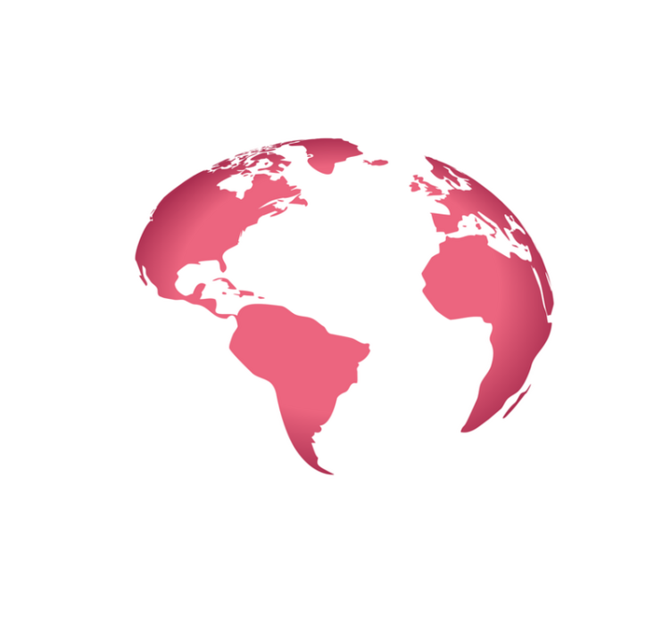 乙烯基地毯粉色地球仪地图 - TenStickers