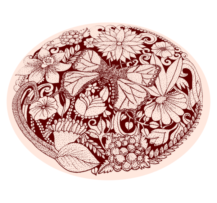 乙烯基花草地毯精致翼形设计 - TenStickers