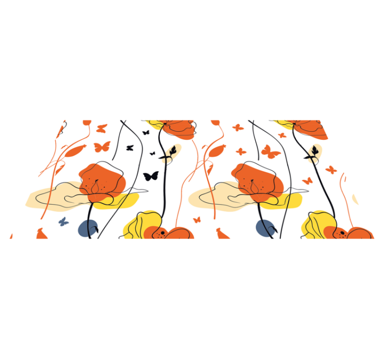 乙烯基花草地毯简约蝴蝶图案 - TenStickers