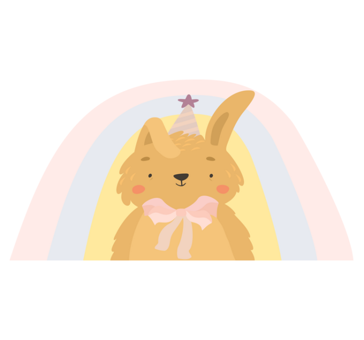 乙烯基地毯 儿童 可爱的兔子艺术作品 - TenStickers