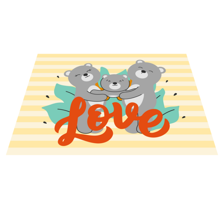 乙烯基地毯 儿童 熊熊家族之爱 - TenStickers