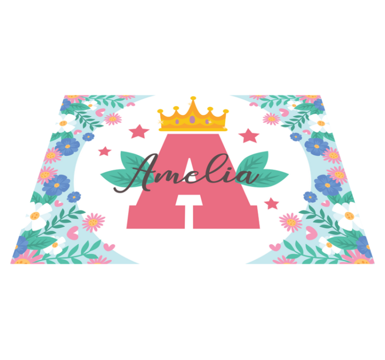 乙烯基地毯 皇冠首字母与姓名 - TenStickers