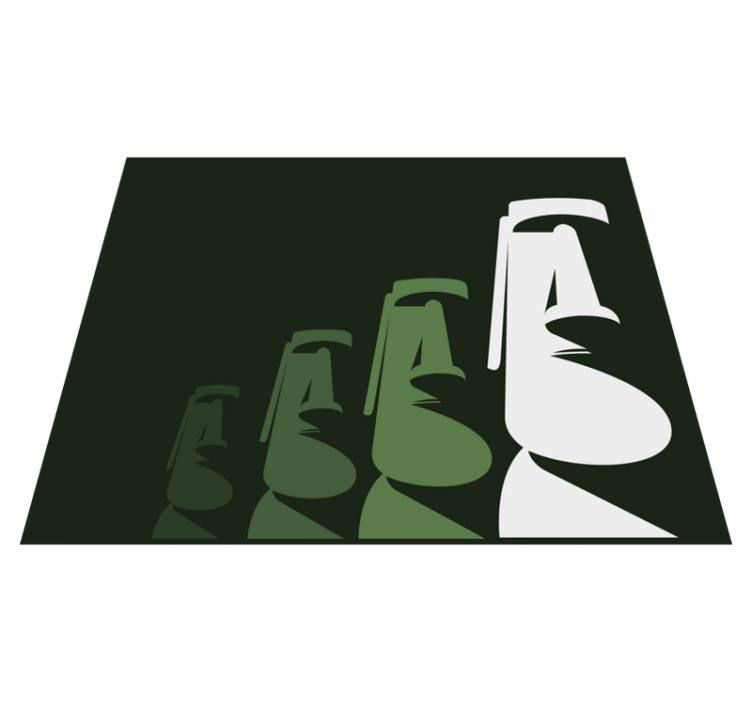 乙烯基地毯客厅摩艾雕像轮廓 - TenStickers