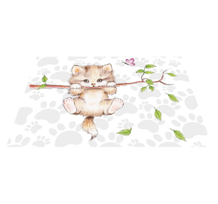 乙烯基地毯动物可爱小猫悬挂 - TenStickers