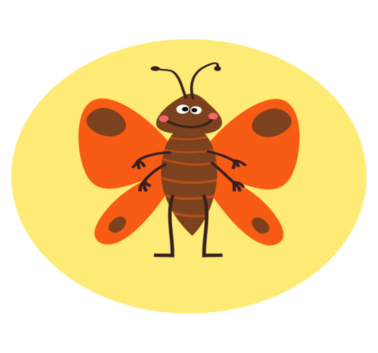 乙烯基地毯 儿童 快乐蝴蝶角色 - TenStickers