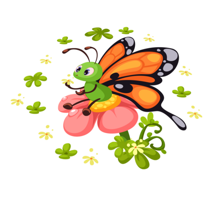 乙烯基地毯 儿童 彩色蝴蝶欢乐 - TenStickers