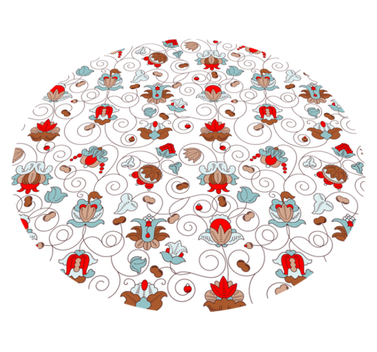 乙烯基花草地毯 圆形植物螺旋装饰 - TenStickers