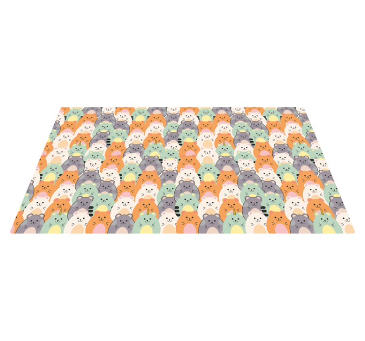 乙烯基地毯入口大厅可爱动物表情 - TenStickers