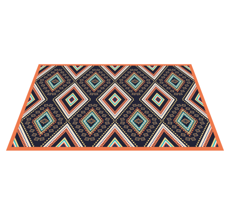 民族乙烯基地毯色彩斑斓的菱形图案 - TenStickers