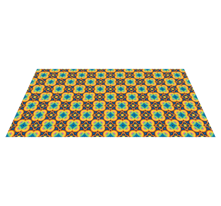 乙烯基地毯客厅生动花卉插图 - TenStickers