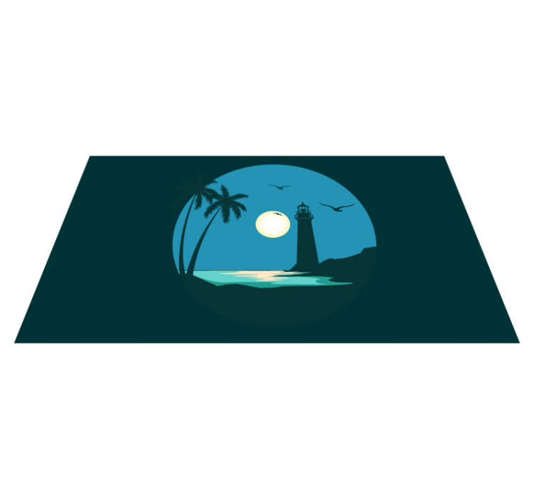 乙烯基地毯特性展现海岸灯塔场景 - TenStickers