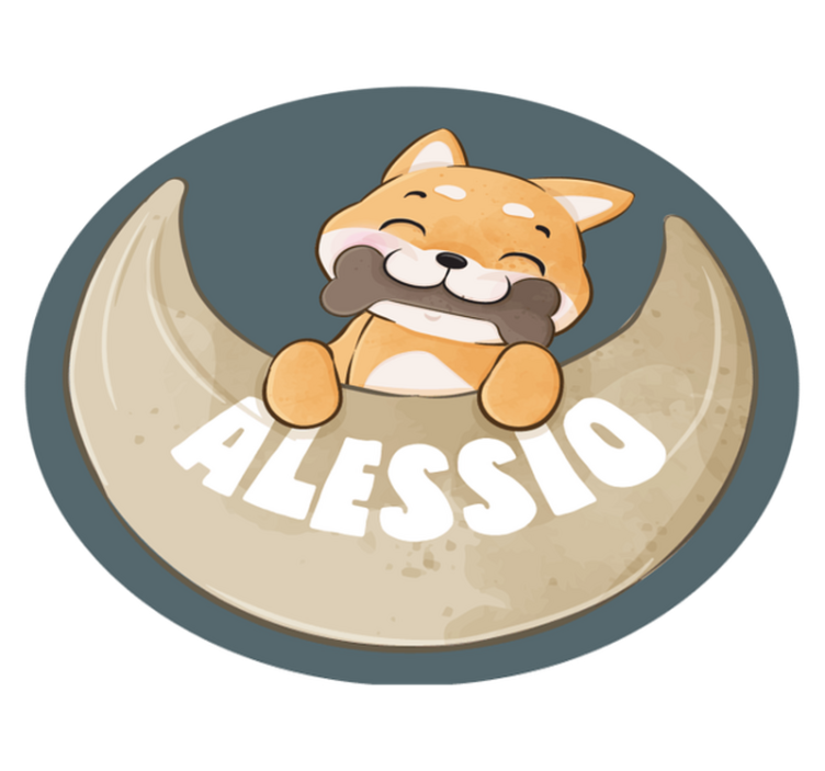 乙烯基地毯与骨头和名字的小狗 - TenStickers