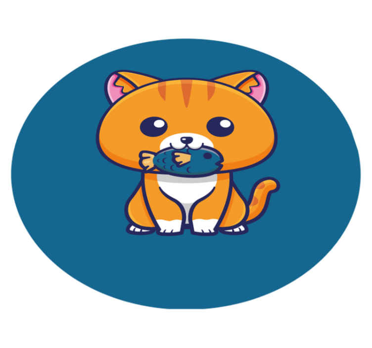 乙烯基地毯动物卡通猫咪圆形 - TenStickers