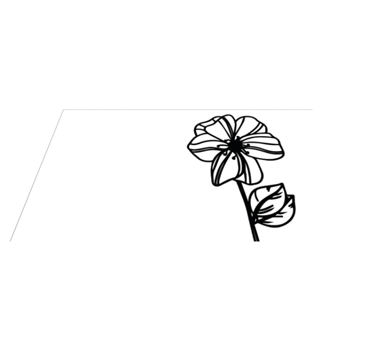 乙烯基花草地毯优雅黑白设计 - TenStickers