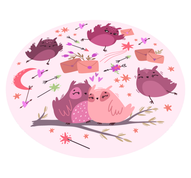 乙烯基地毯 儿童 紫色猫头鹰 - TenStickers