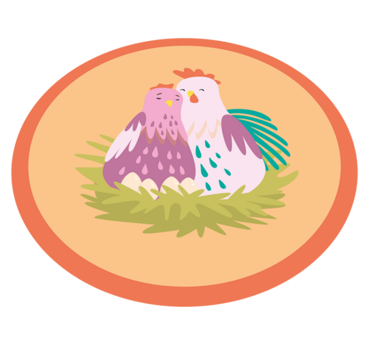 圆形乙烯基地毯迷人的羽毛朋友 - TenStickers