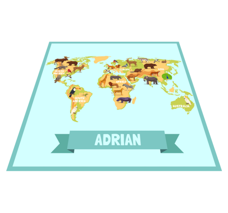 乙烯基地毯名称与动物设计相结合 - TenStickers