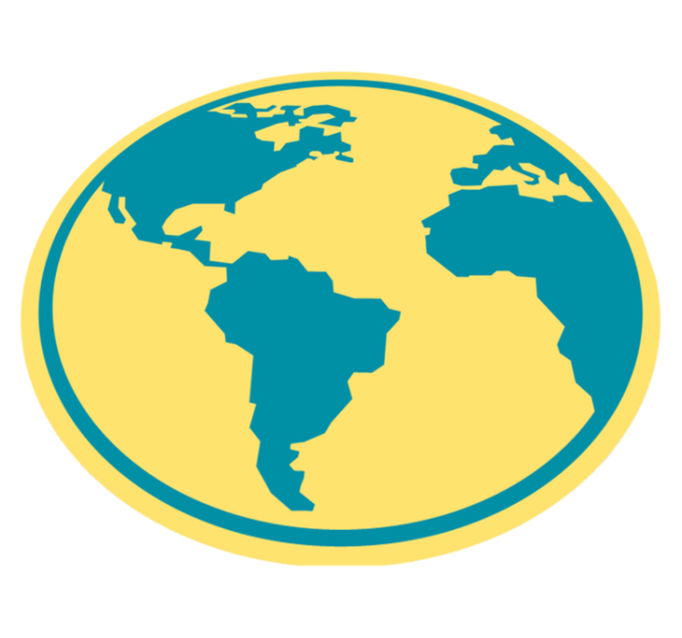 圆形乙烯基地毯 地理世界地图 - TenStickers