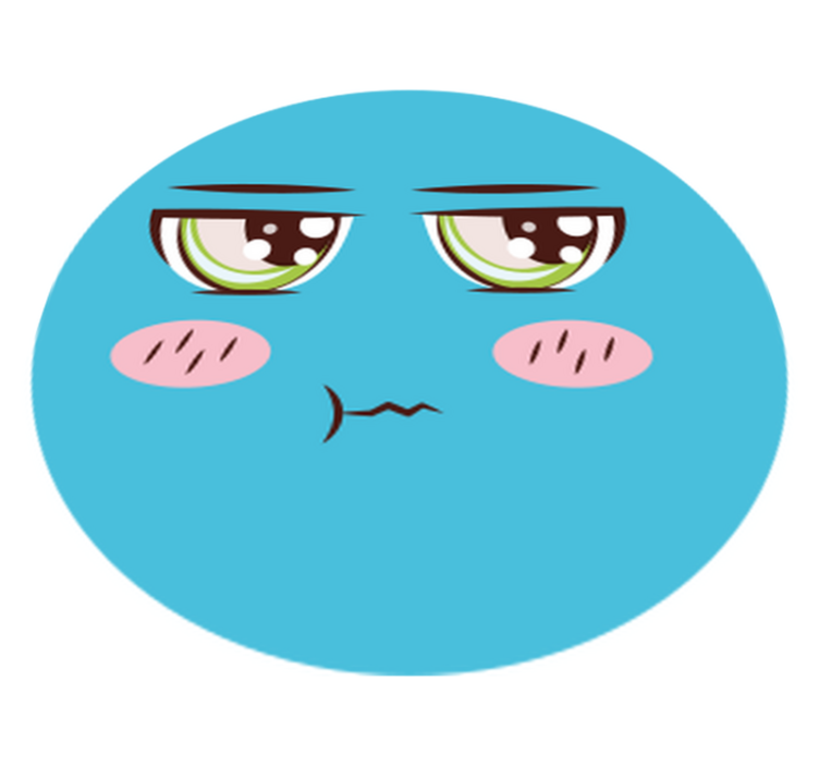 圆形乙烯基地毯悲伤卡通脸 - TenStickers