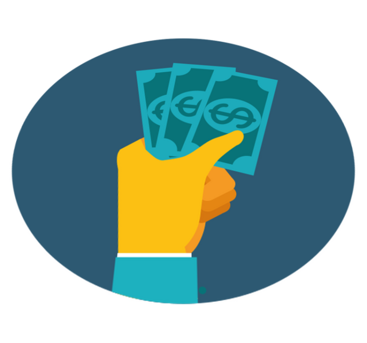 乙烯基地毯手握现金 - TenStickers