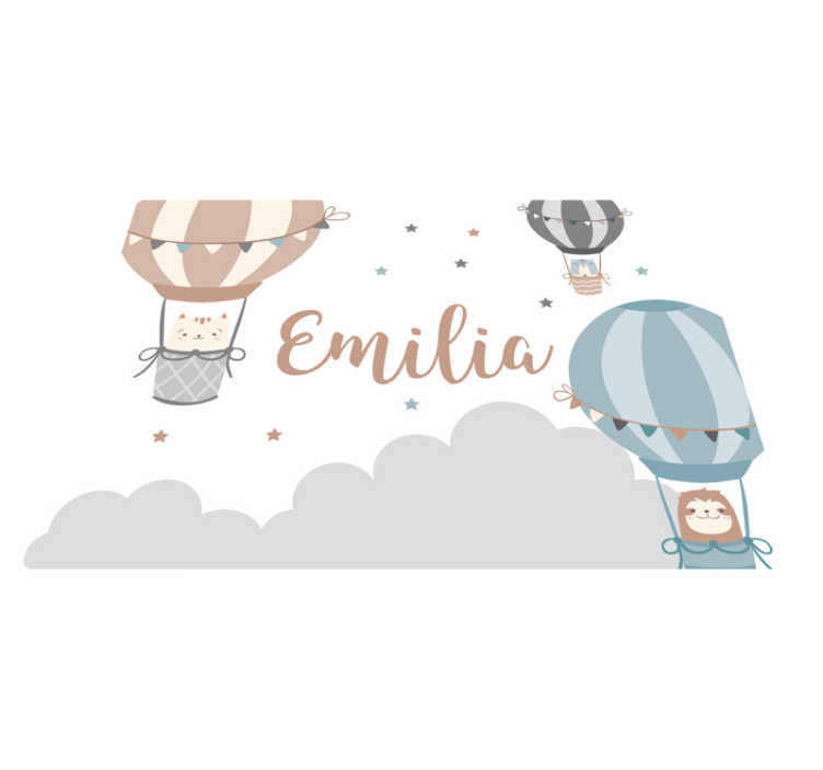 柔和的彩色气球个性化垫子 - TenStickers