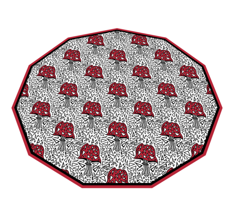 乙烯基地毯特性艺术蘑菇图案 - TenStickers