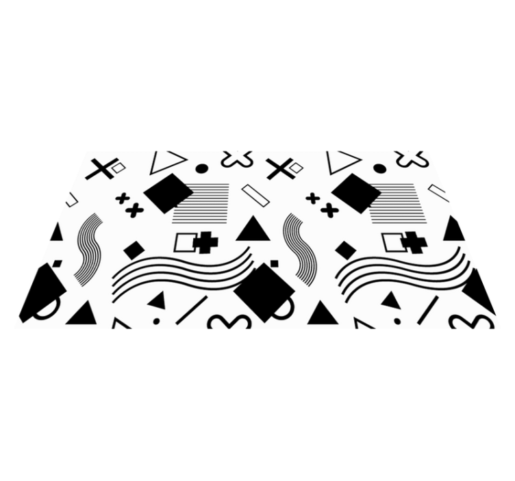 乙烯基地毯几何 黑色图案 - TenStickers