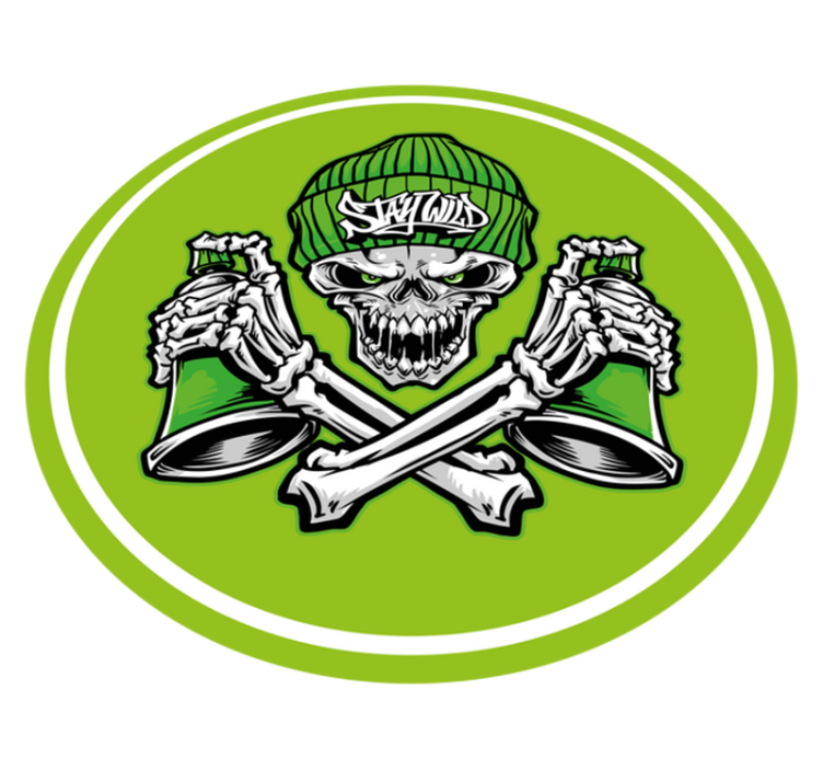 圆形乙烯基地毯骷髅与饮品 - TenStickers