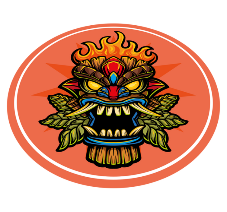 乙烯基地毯印花图案tiki面具 - TenStickers