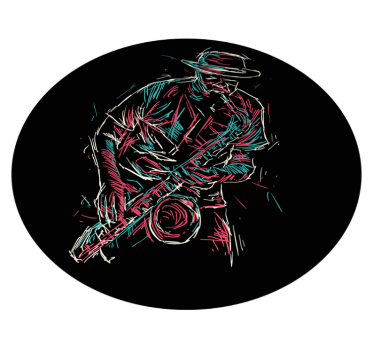 圆形乙烯基地毯适合爵士乐演出 - TenStickers